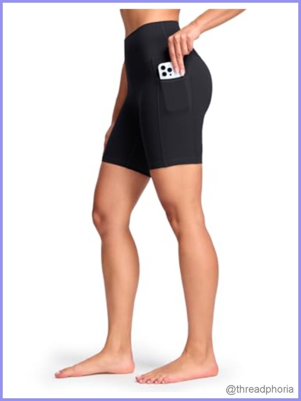 Women's High Waist Biker Shorts with Side Pockets 6 inch Inseam Workout & Yoga